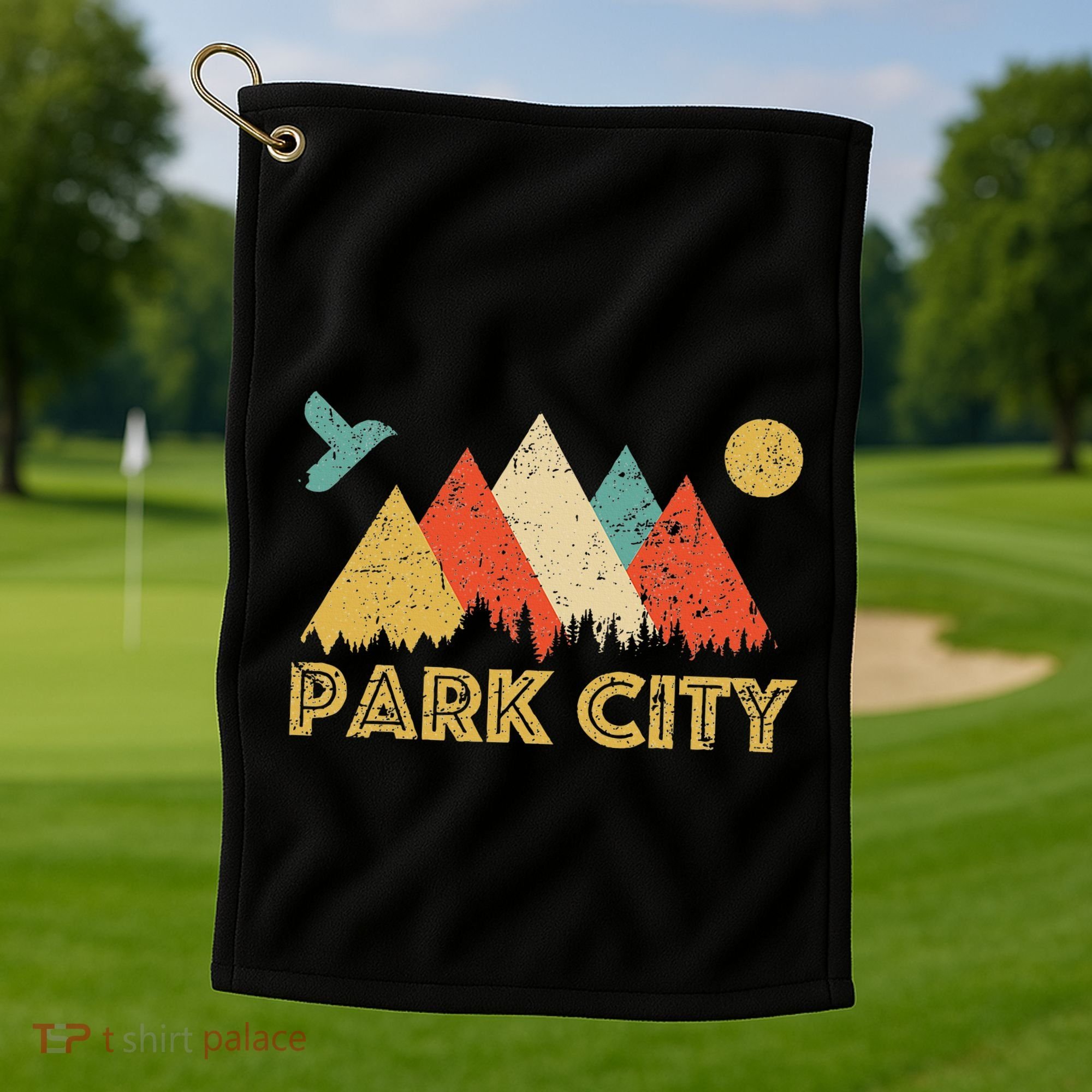 Park City Utah Retro Golf Towel