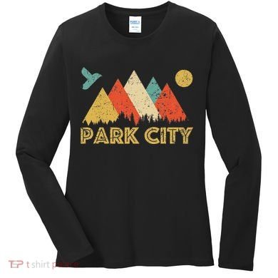 Park City Utah Retro Women's Long Sleeve Shirt