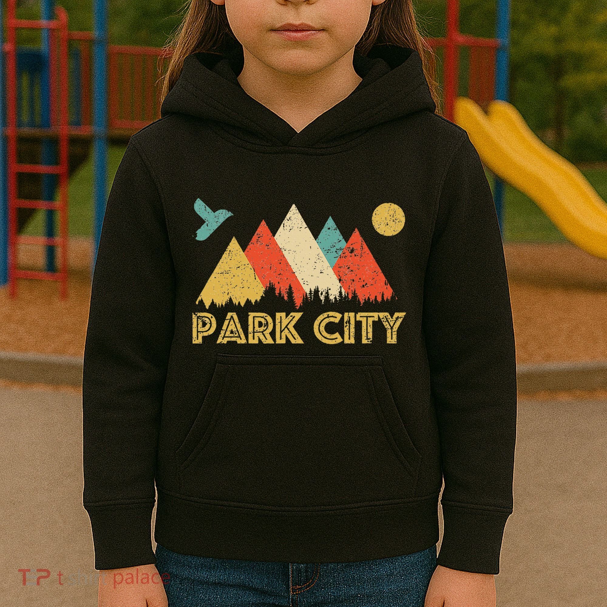 Park City Utah Retro Kids Hoodie