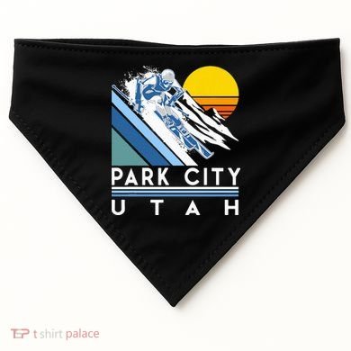 Park City Utah Retro Ski USA-Made Doggie Bandana