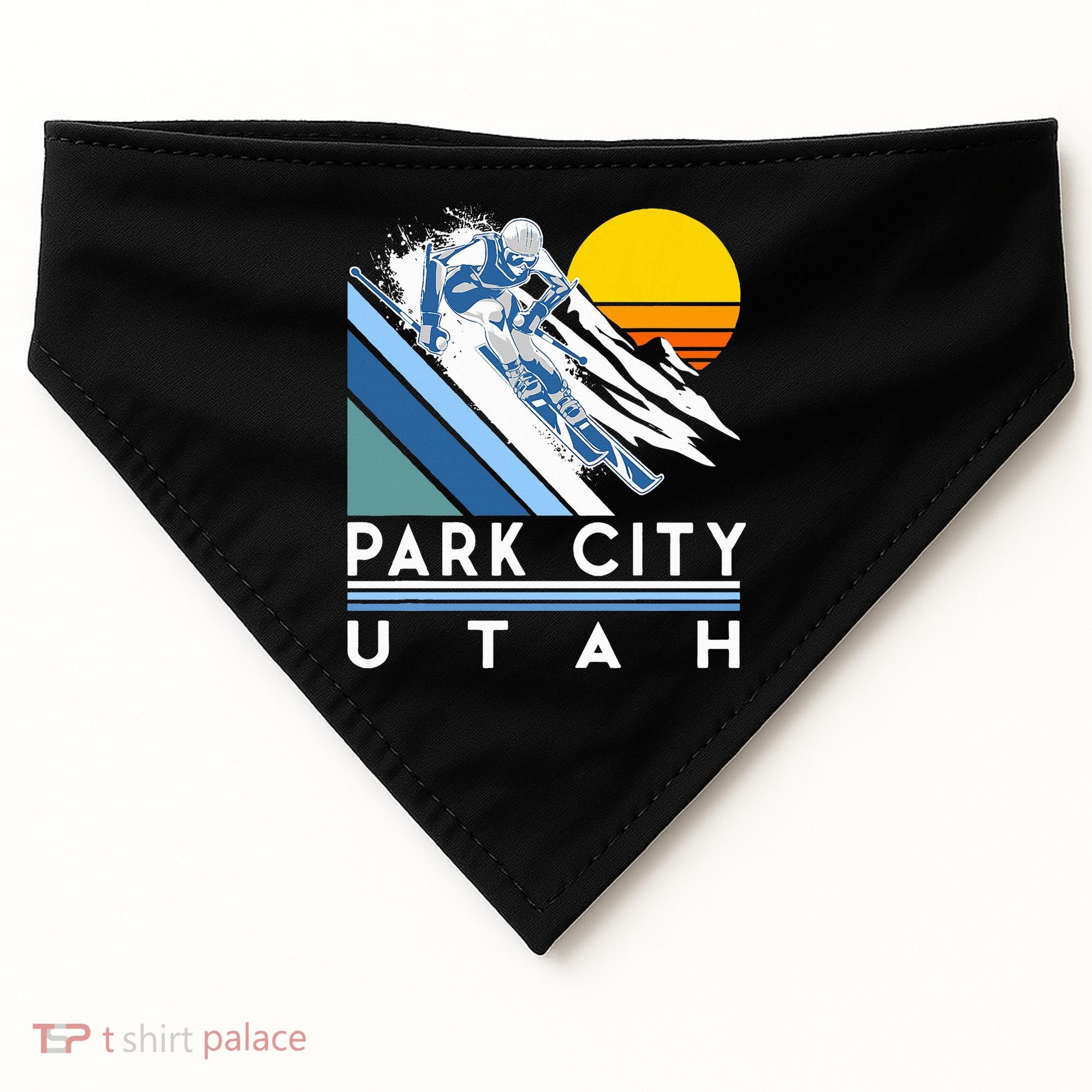 Park City Utah Retro Ski USA-Made Doggie Bandana