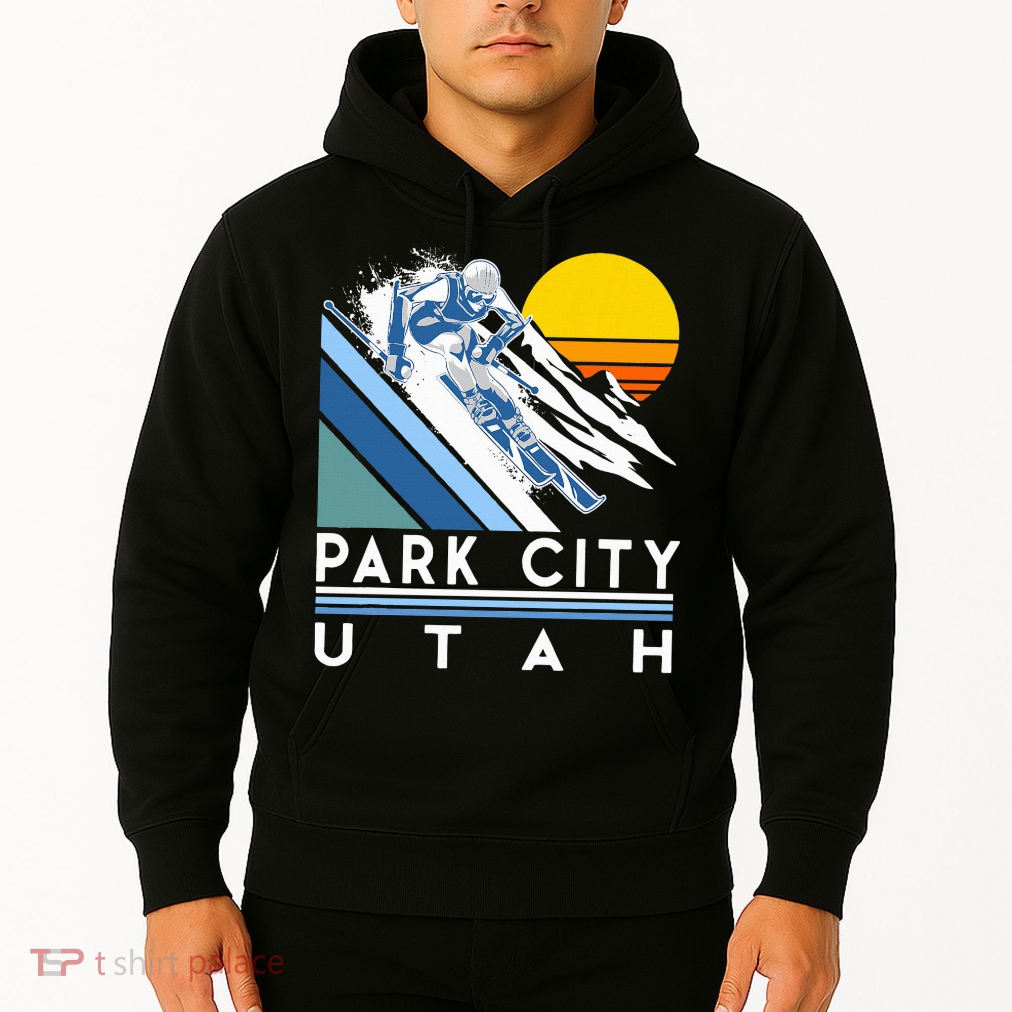 Park City Utah Retro Ski Hoodie