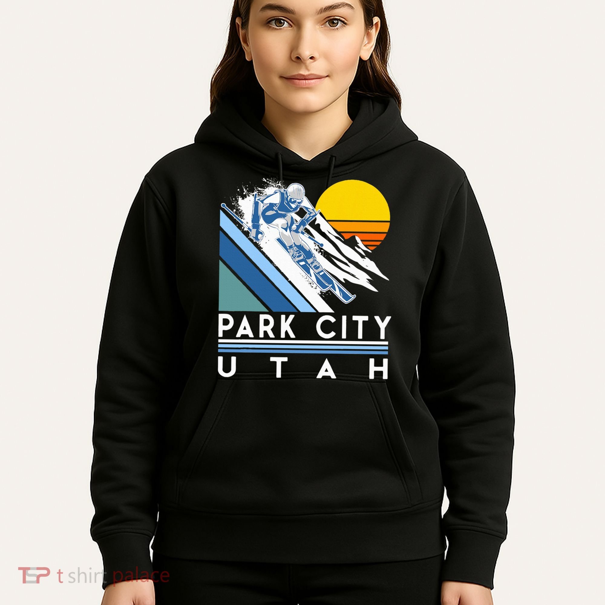 Park City Utah Retro Ski Hoodie