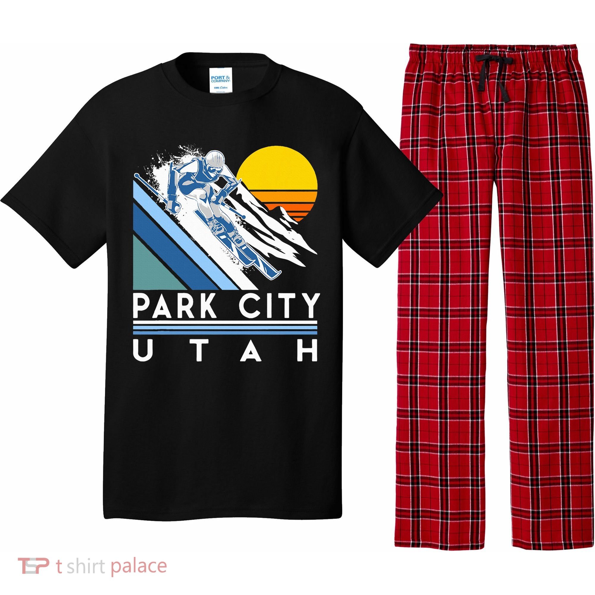 Park City Utah Retro Ski Pajama Set