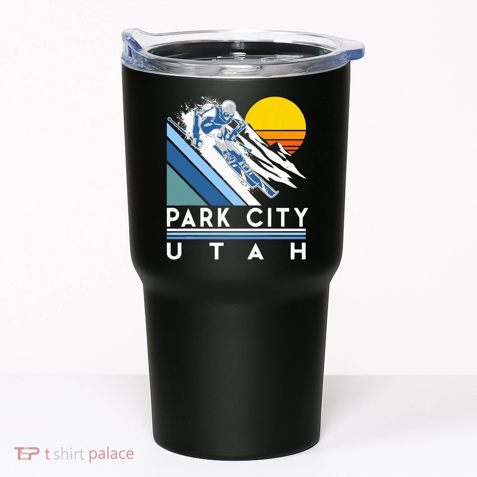 Park City Utah Retro Ski Tumbler