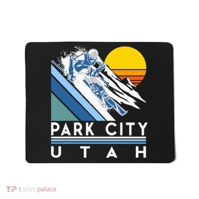Park City Utah Retro Ski Mousepad