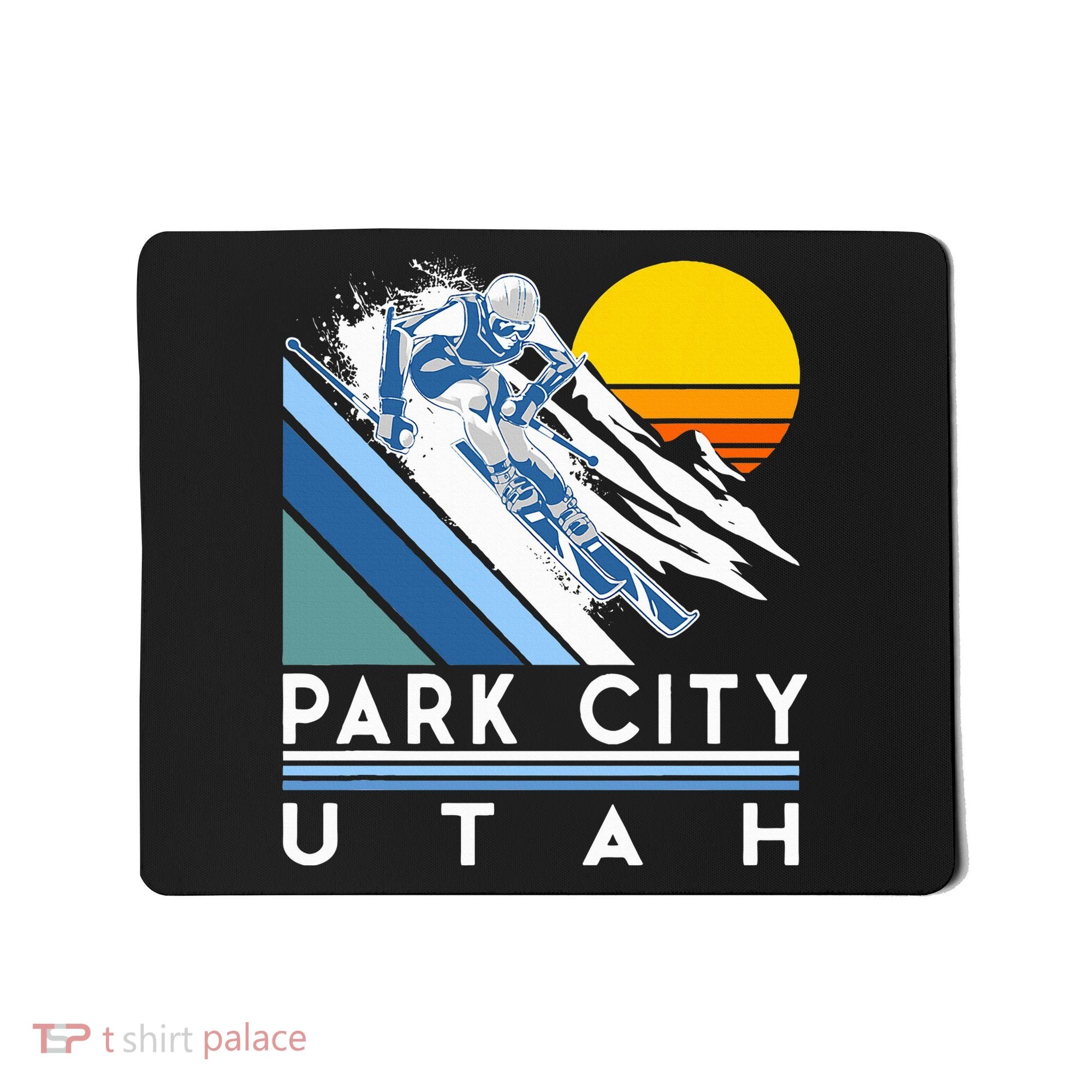 Park City Utah Retro Ski Mousepad