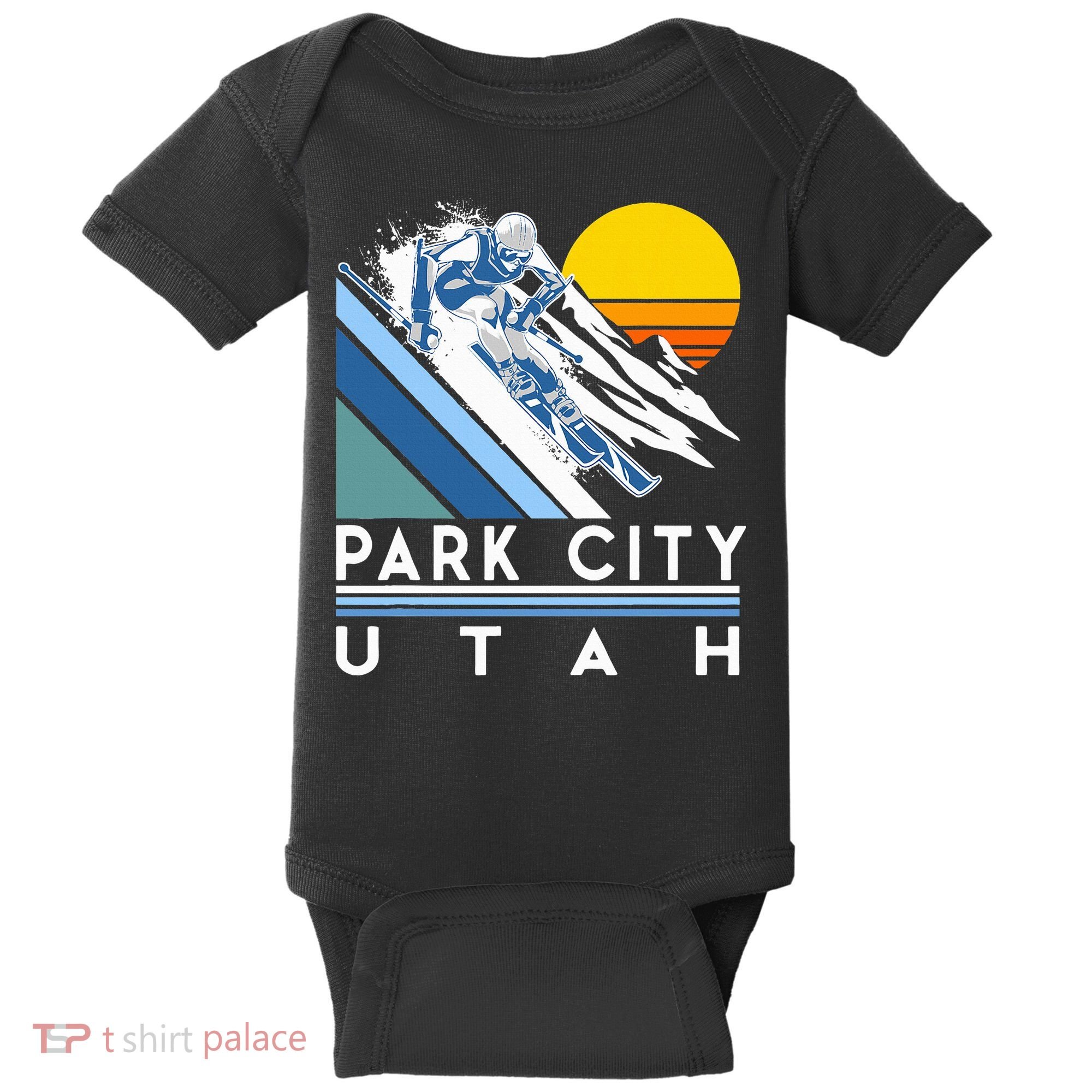 Park City Utah Retro Ski Baby Bodysuit