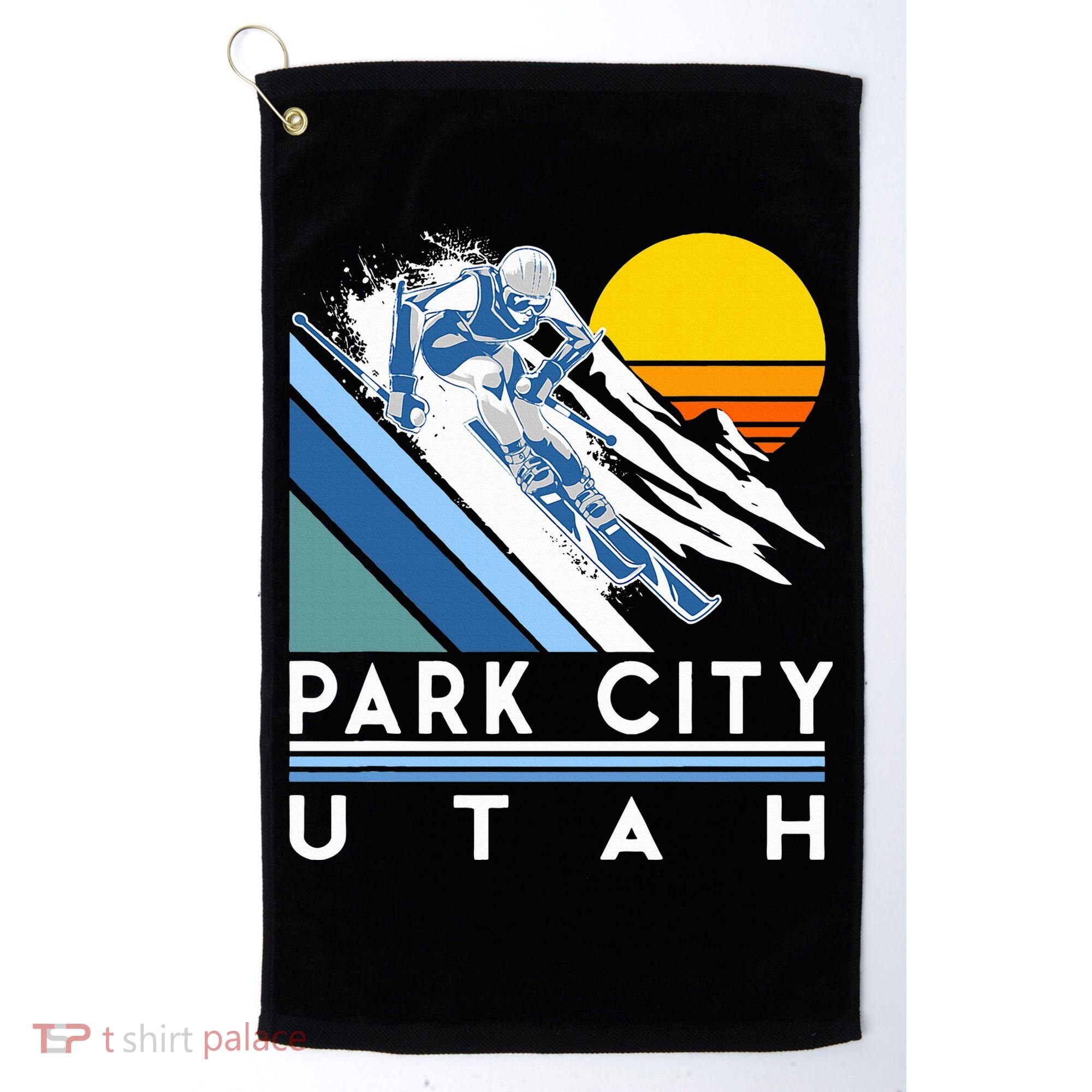 Park City Utah Retro Ski Golf Towel