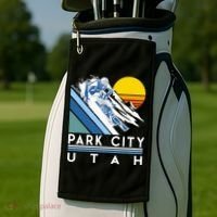 Park City Utah Retro Ski Golf Towel thumb 2