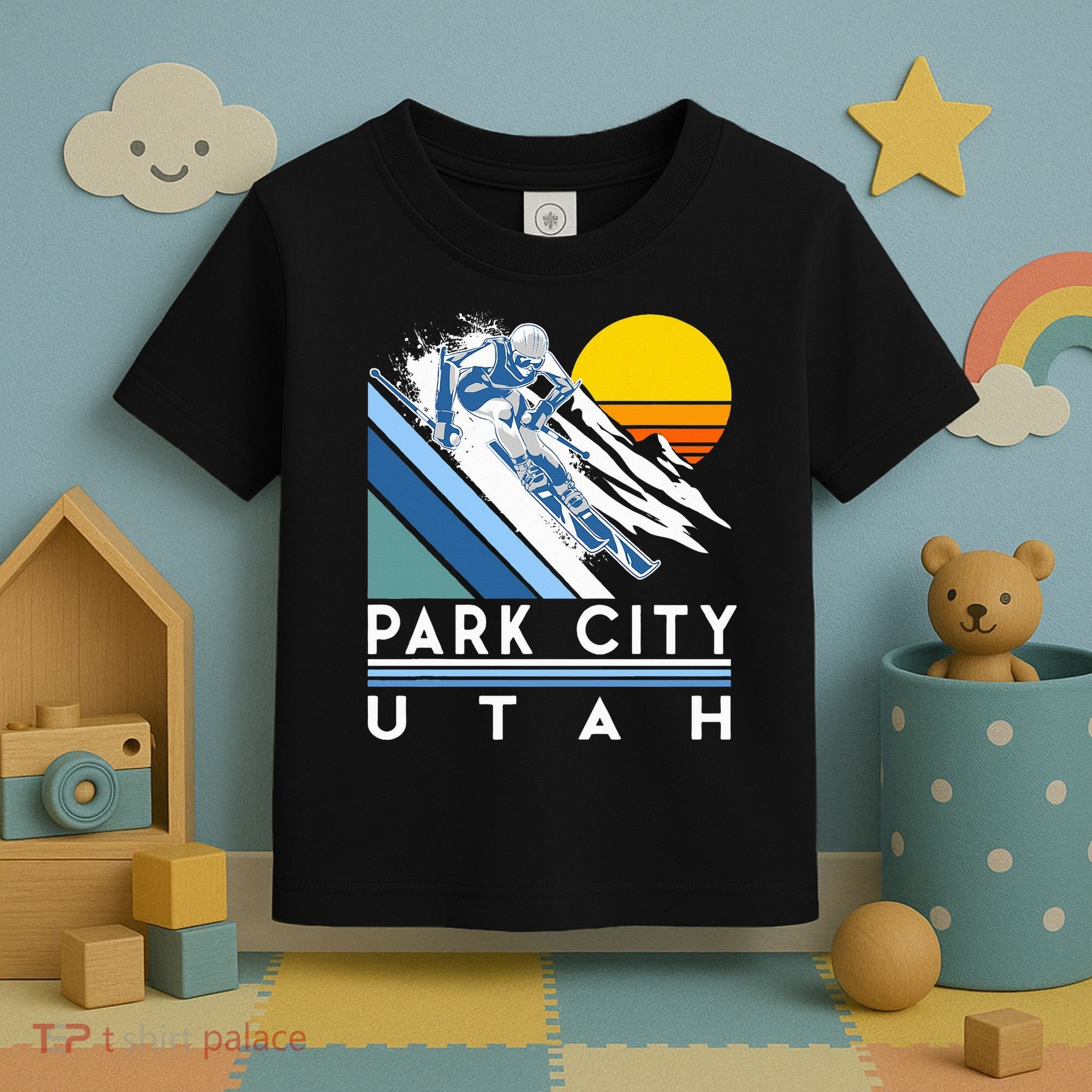 Park City Utah Retro Ski Toddler T-Shirt