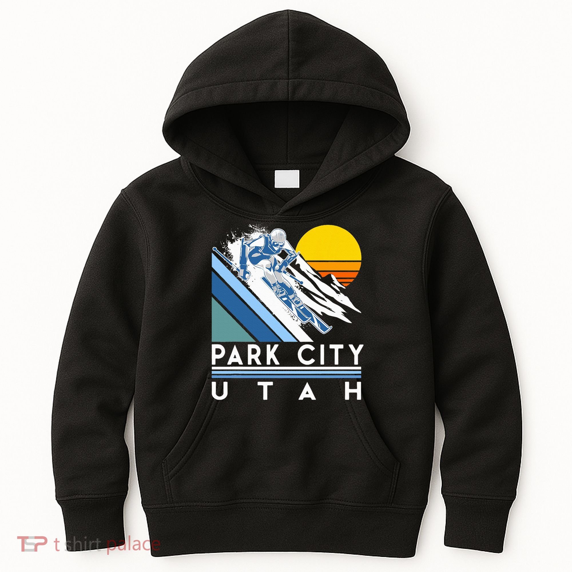 Park City Utah Retro Ski Kids Hoodie