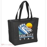 Park City Utah Retro Ski Tote Bag thumb 2