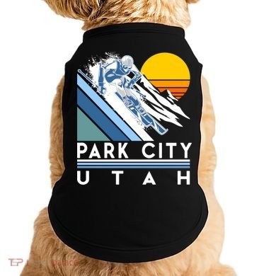 Park City Utah Retro Ski Cute Gift Doggie Tank