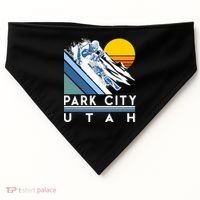 Park City Utah Retro Ski Cute Gift USA-Made Doggie Bandana thumb 0
