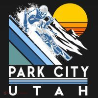 Park City Utah Retro Ski Cute Gift Backpack thumb 2