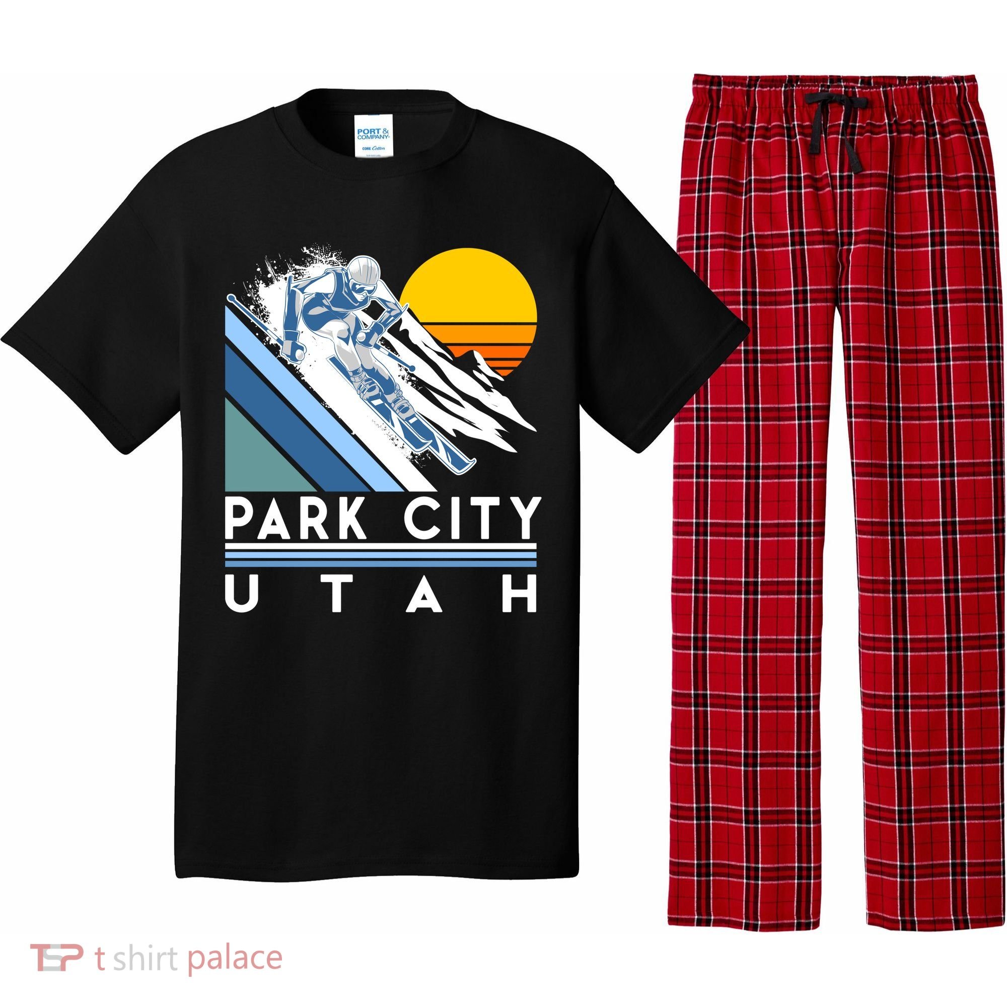 Park City Utah Retro Ski Cute Gift Pajama Set