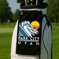 Park City Utah Retro Ski Cute Gift Golf Towel thumb 2
