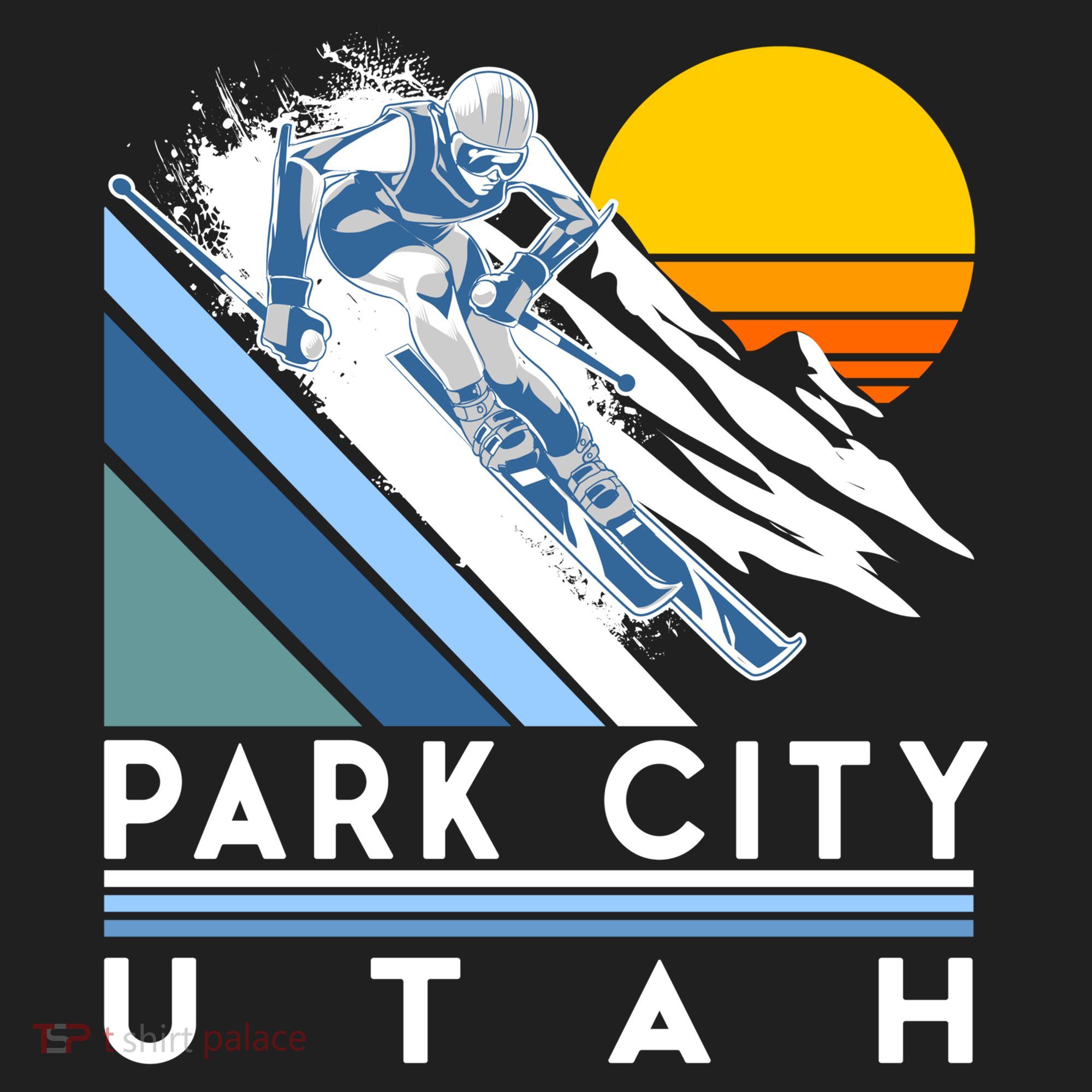Park City Utah Retro Ski Cute Gift Golf Towel