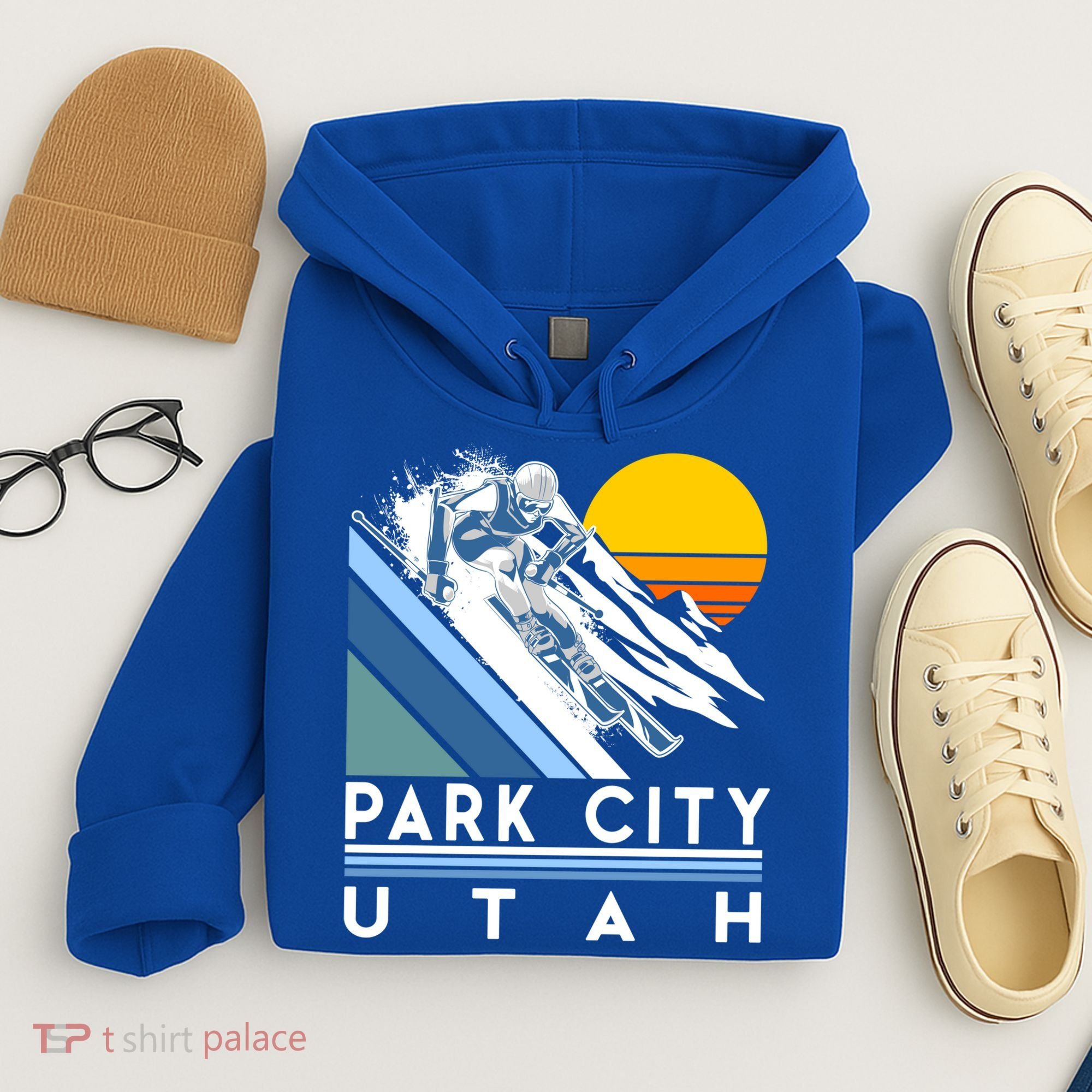 Park City Utah Retro Ski Cute Gift Hoodie