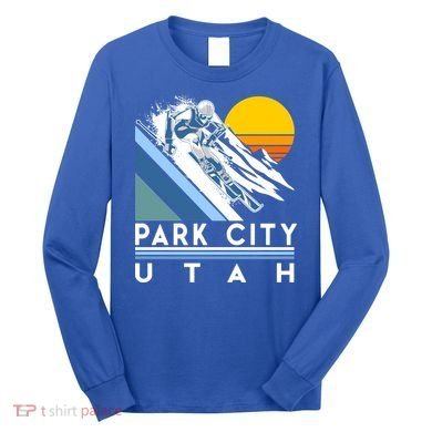 Park City Utah Retro Ski Cute Gift Long Sleeve Shirt