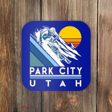 Park City Utah Retro Ski Cute Gift Coaster