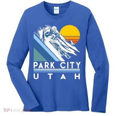 Park City Utah Retro Ski Cute Gift Women's Long Sleeve Shirt