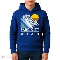 Park City Utah Retro Ski Cute Gift Kids Hoodie thumb 4