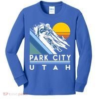 Park City Utah Retro Ski Cute Gift Kids Long Sleeve Shirt thumb 0