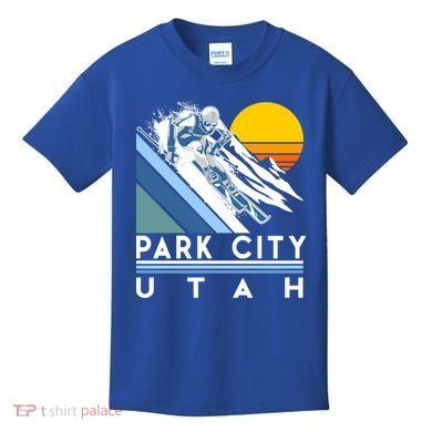 Park City Utah Retro Ski Cute Gift Kids T-Shirt