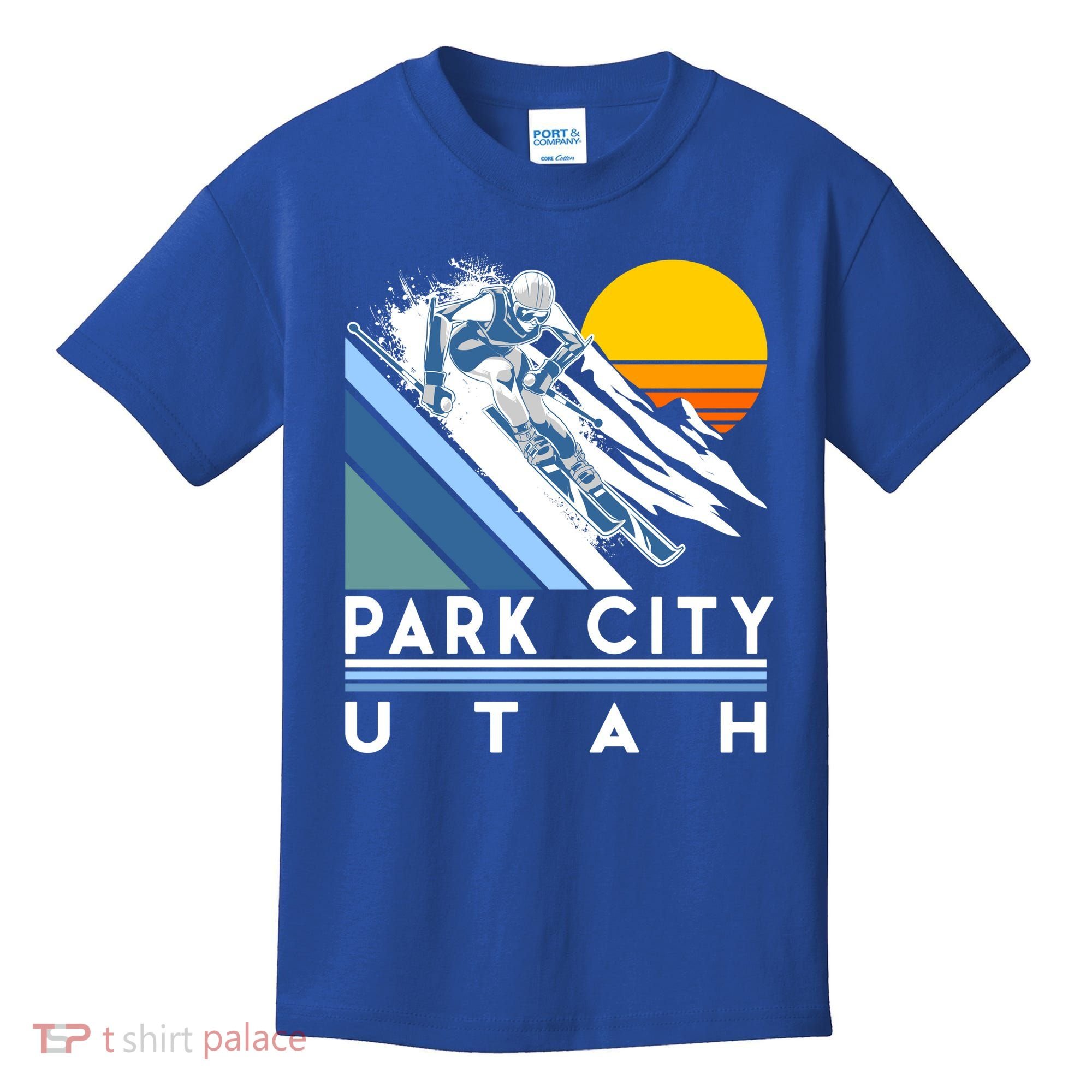 Park City Utah Retro Ski Cute Gift Kids T-Shirt