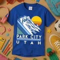 Park City Utah Retro Ski Cute Gift Kids T-Shirt thumb 3