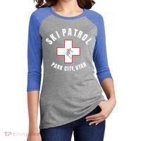 Park City Utah Ski Patrol Gift Women's Tri-Blend 3/4-Sleeve Raglan Shirt thumb 2