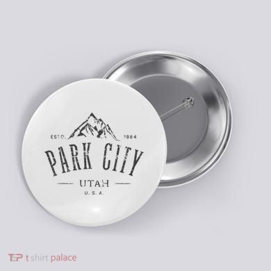 Park City Utah Awesome Mountain Design Souvenir Button