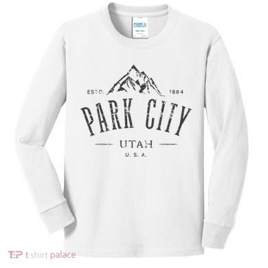 Park City Utah Awesome Mountain Design Souvenir Kids Long Sleeve Shirt