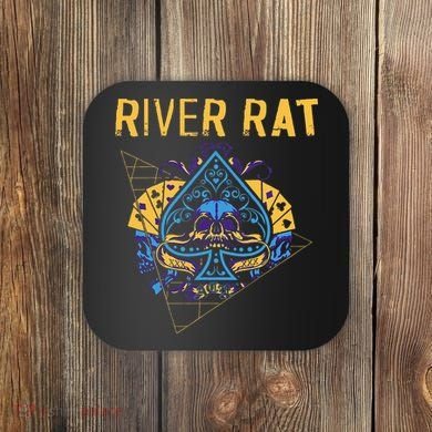 Poker Cards Vintage Spade River Rat Coaster