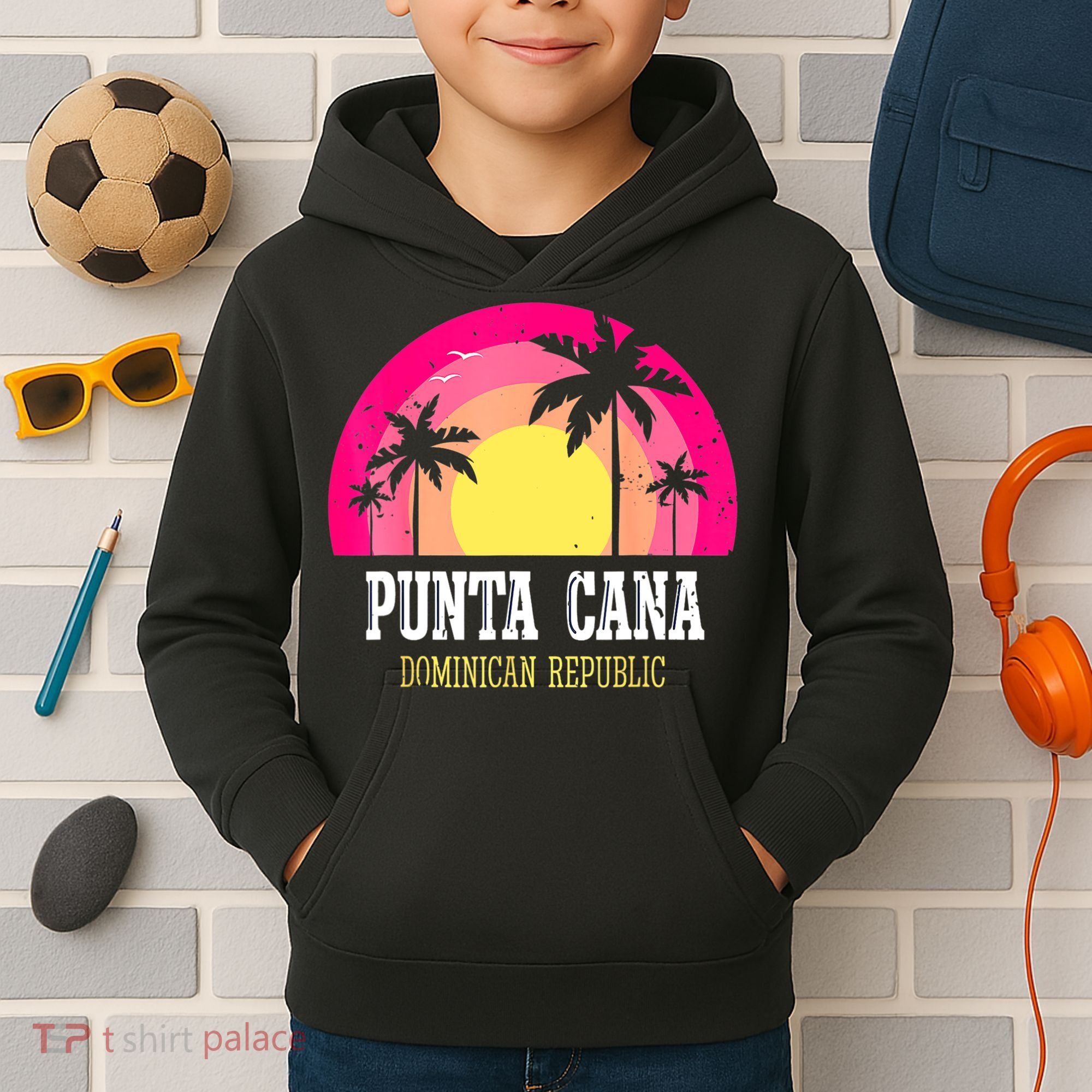 Punta Cana Vacation, Punta Cana Souvenirs Dominican Republic Kids Hoodie