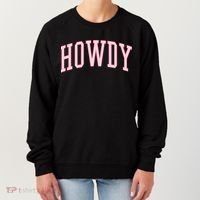 Preppy Cowgirl Varsity Pink Howdy Women's Sweatshirt thumb 0
