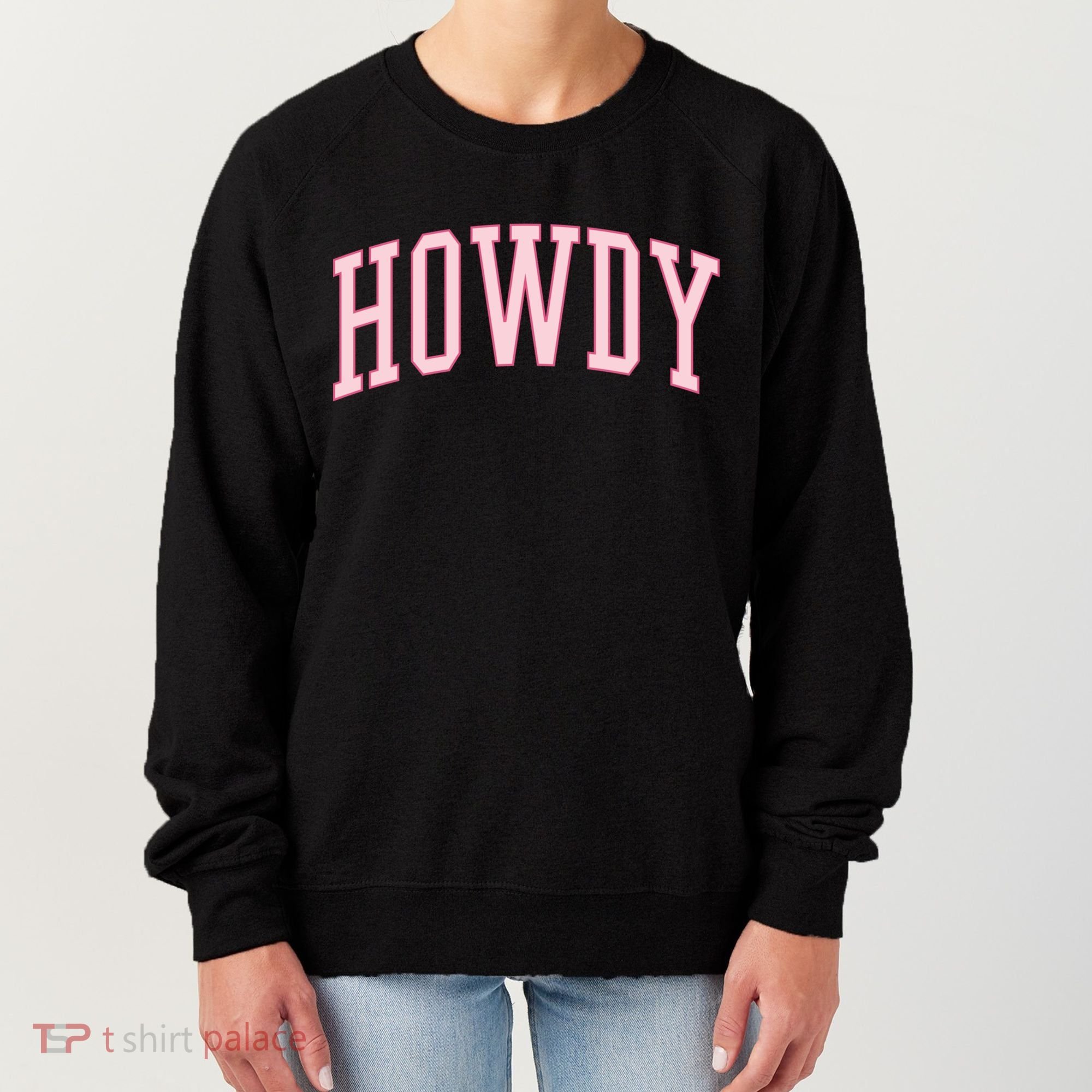 Preppy Cowgirl Varsity Pink Howdy Women's Sweatshirt