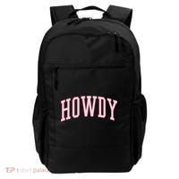 Preppy Cowgirl Varsity Pink Howdy Backpack thumb 0