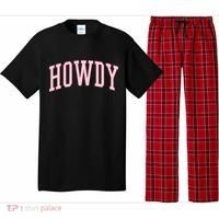 Preppy Cowgirl Varsity Pink Howdy Pajama Set thumb 0