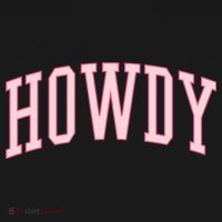 Preppy Cowgirl Varsity Pink Howdy Ornament thumb 1