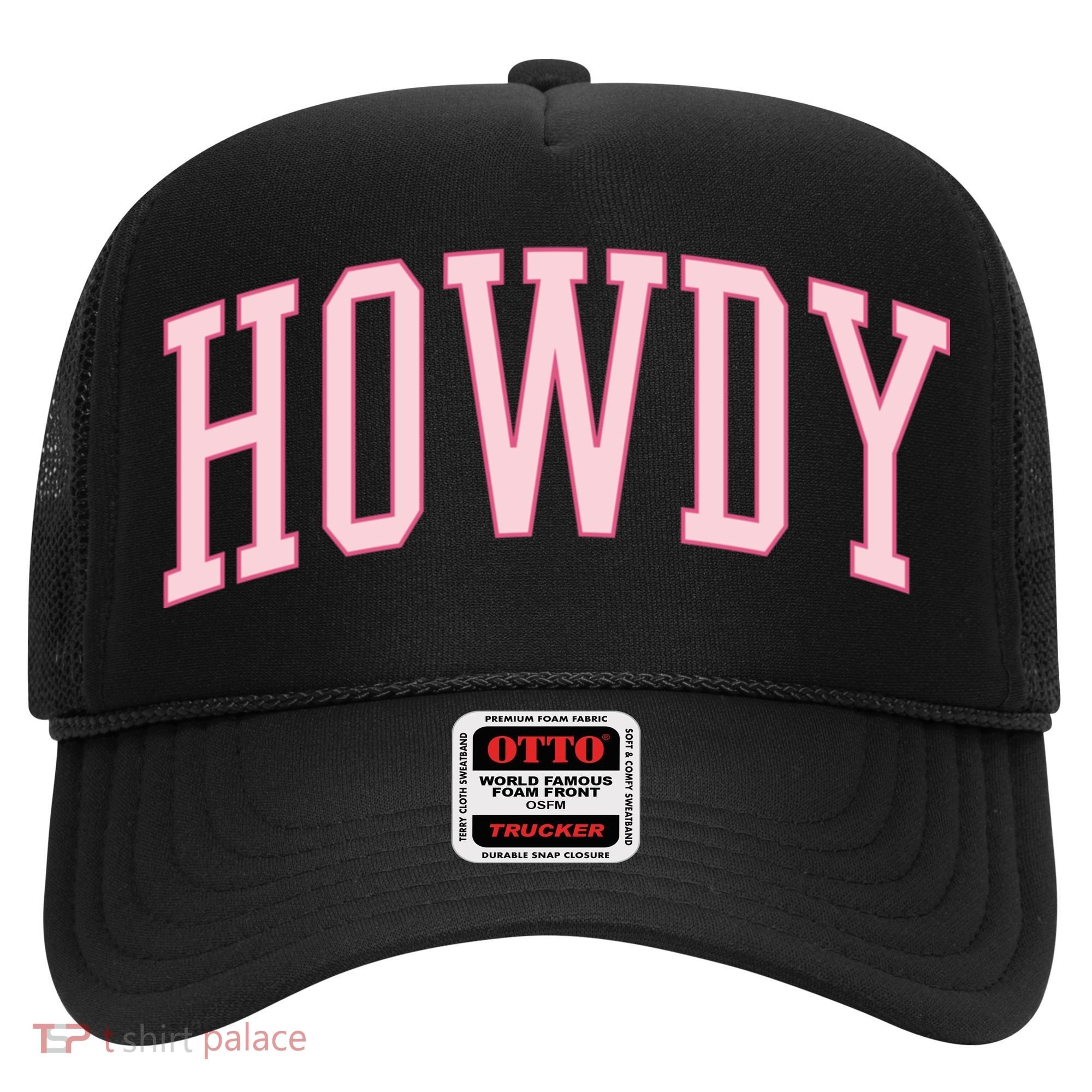 Preppy Cowgirl Varsity Pink Howdy Hat