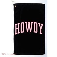 Preppy Cowgirl Varsity Pink Howdy Golf Towel thumb 0