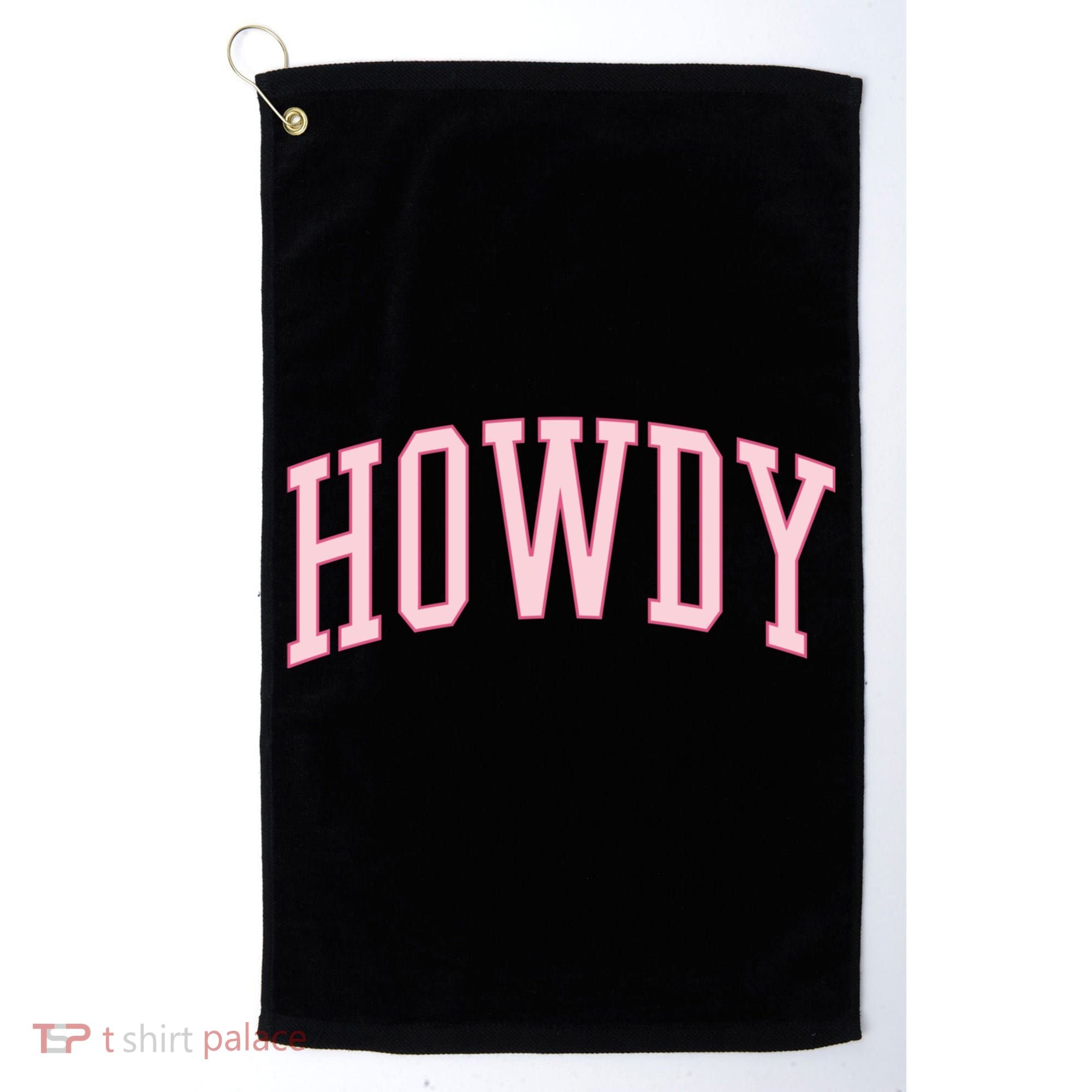 Preppy Cowgirl Varsity Pink Howdy Golf Towel