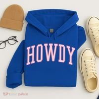 Preppy Cowgirl Varsity Pink Howdy Hoodie thumb 4