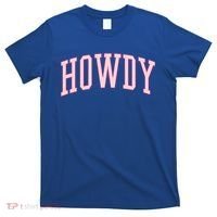 Preppy Cowgirl Varsity Pink Howdy T-Shirt thumb 0