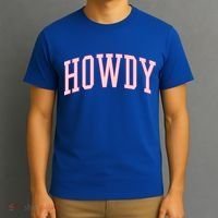 Preppy Cowgirl Varsity Pink Howdy T-Shirt thumb 3