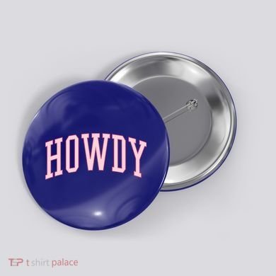Preppy Cowgirl Varsity Pink Howdy Button