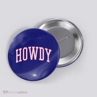 Preppy Cowgirl Varsity Pink Howdy Button thumb 0